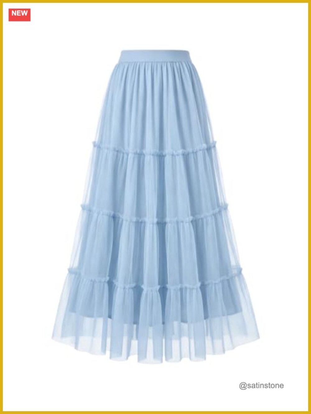 Flowy Tulle Maxi Skirt High Waisted A-Line Fairy Tutu Skirt